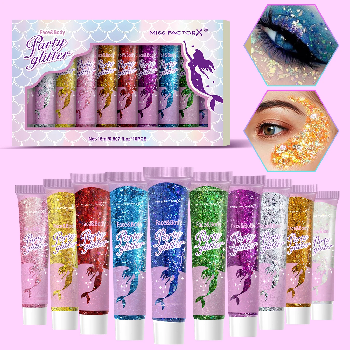 Body & Face Glitter Gel Set